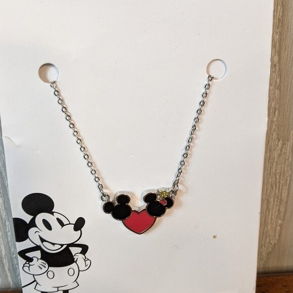 Disney Mickey The True Original Mickey And Minnie Mouse Necklace NWT - Picture 3 of 4
